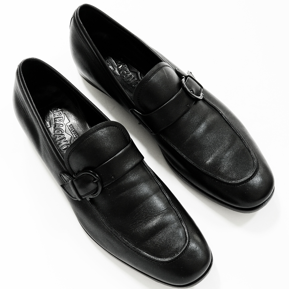 Salvatore Ferragamo black mens shoes 8.5 Italy